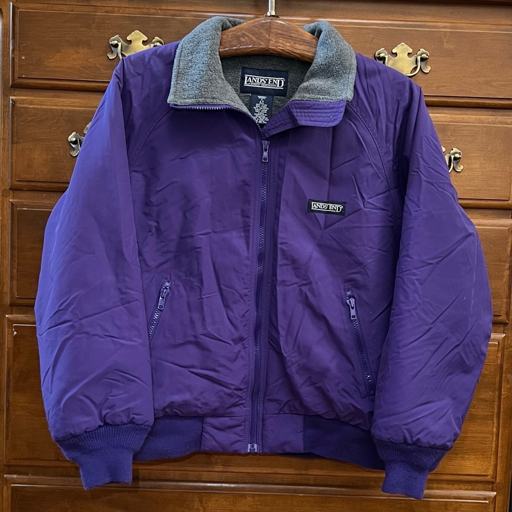 Lands' End Fleece Lined Purple Jacket